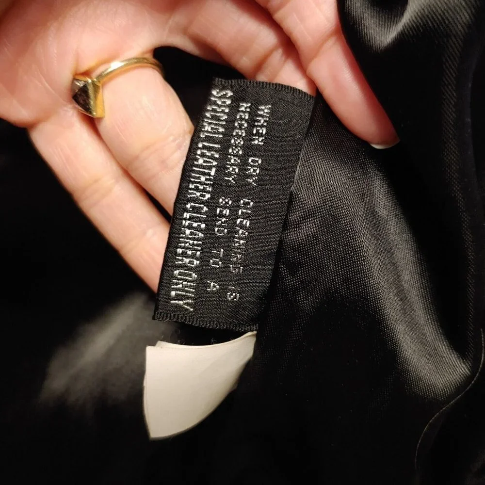 Vintage Chia Womens Leather Jacket Size M Medium Cropped Cinch Waist "Snakeskin" - Picture 11 of 12